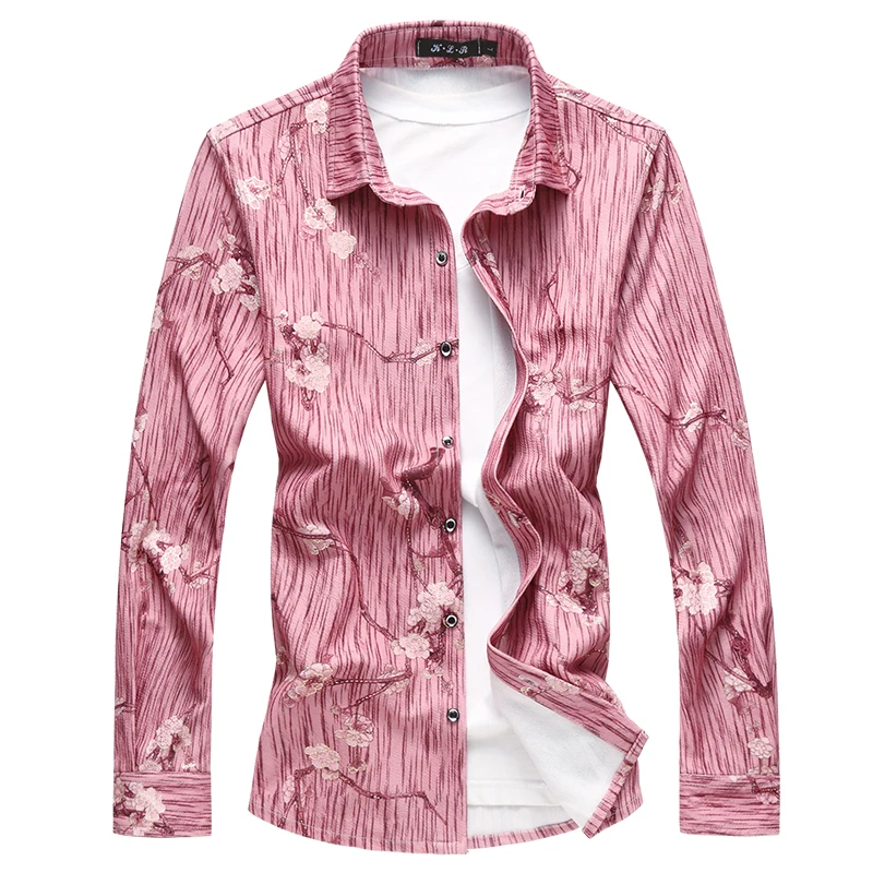 LONMMY 5XL 6XL 7XL Гавайские рубашки мужские платья Цветочные blusas masculina повседневные приталенные camisa мужские рубашки с длинным рукавом