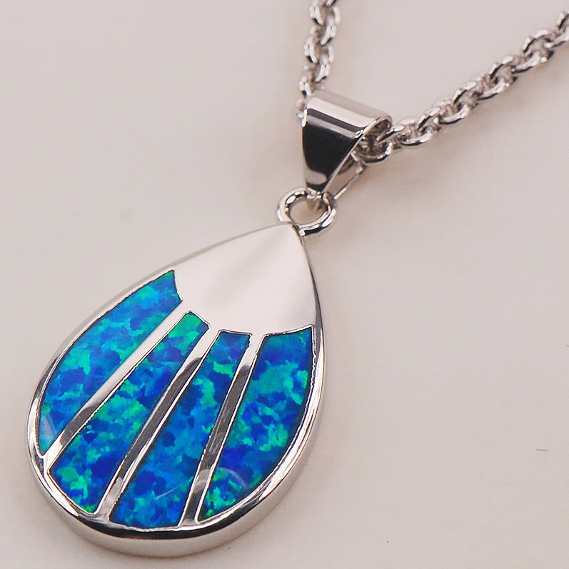 

Blue Fire Opal 925 Sterling Silver Fashion Jewelry Pendant P169