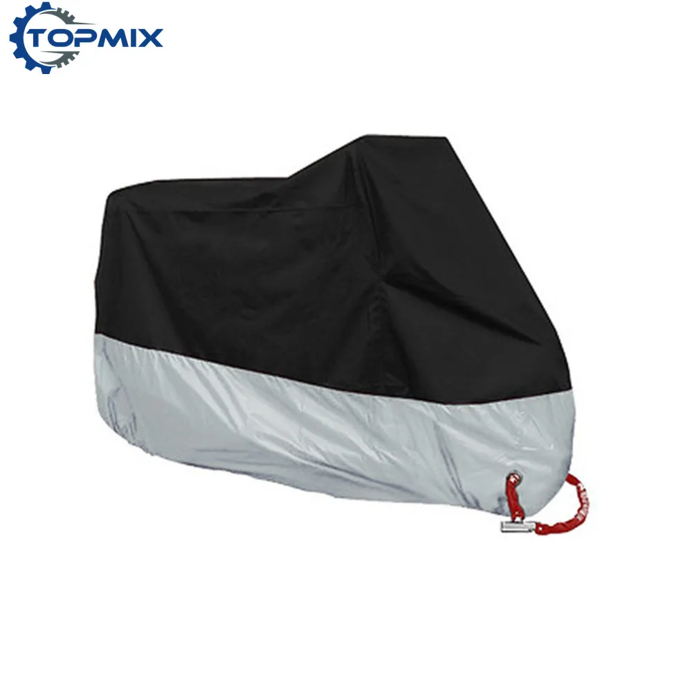 Водонепроницаемый чехол для мотоцикла XL XXL XXXL XXXXL чехол для мопеда скутера защита от дождя и УФ пыли пылезащитное покрытие для улицы - Цвет: Silver Black