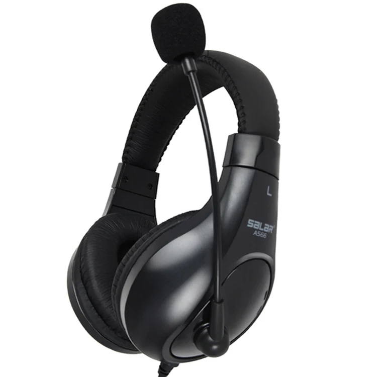 black Salar A566, игровая гарнитура с глубоким басом, наушники, повязка на голову, стерео наушники с микрофоном для ПК, геймеров, компьютеров - Цвет: black