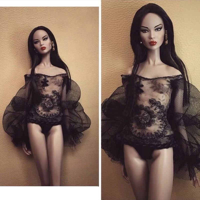 T02 X501 Blyth st кукольная одежда 1/3 1/4 bjd 1/6 мягкого плюша Аксессуары для куклы Черный sexy