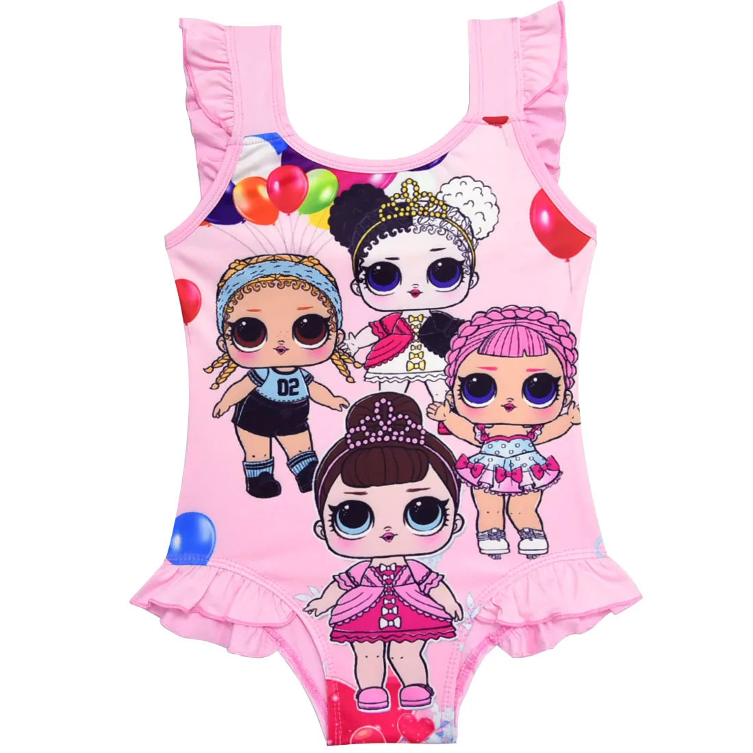 pink Бикини для девочек; коллекция года; Robe Fille Moana; платье для девочек с божьей коровкой; Vaiana vampire; цельный купальник; детский купальник с божьей коровкой; детский купальник; бикини - Цвет: pink