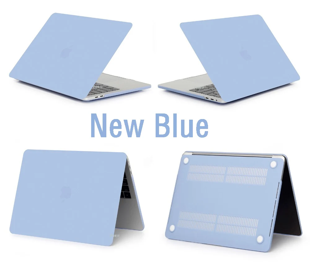 New blue Matte Чехол для ноутбука MacBook Air Pro retina 11 12 13,3 15, чехол Pro 13 15,4 дюймов с сенсорной панелью A1706 A1707 A1708+ подарок - Цвет: New blue Matte