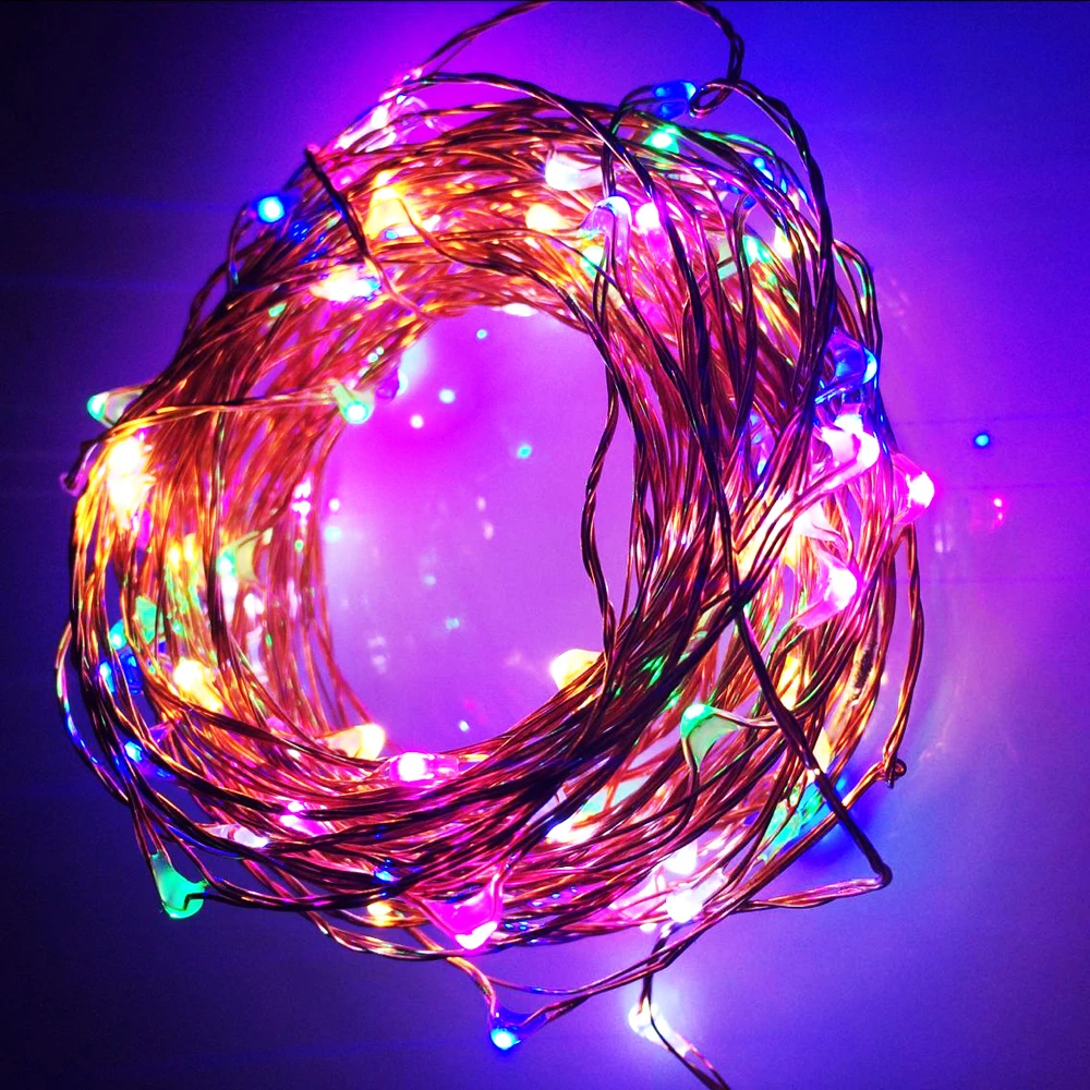 10 м LED DC12V микро рисовая проволока медная гирлянда для вечеринки DC женский