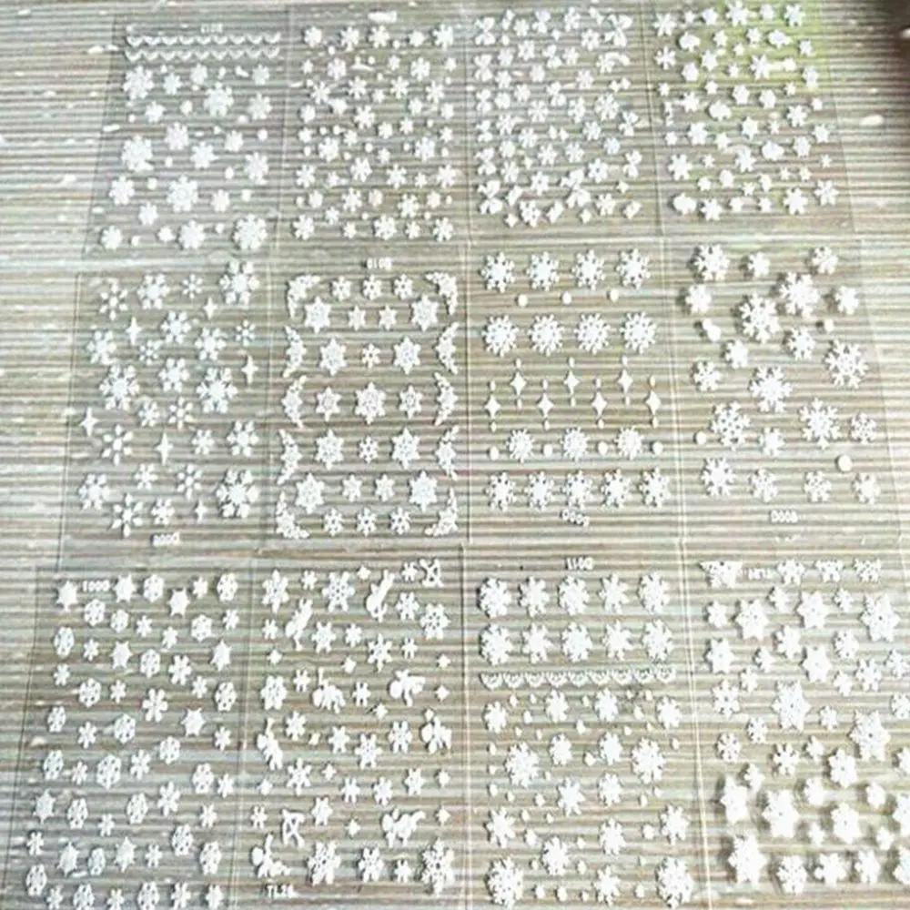 12 листов рождественских белых снежинок дизайн милая фотография Переводные