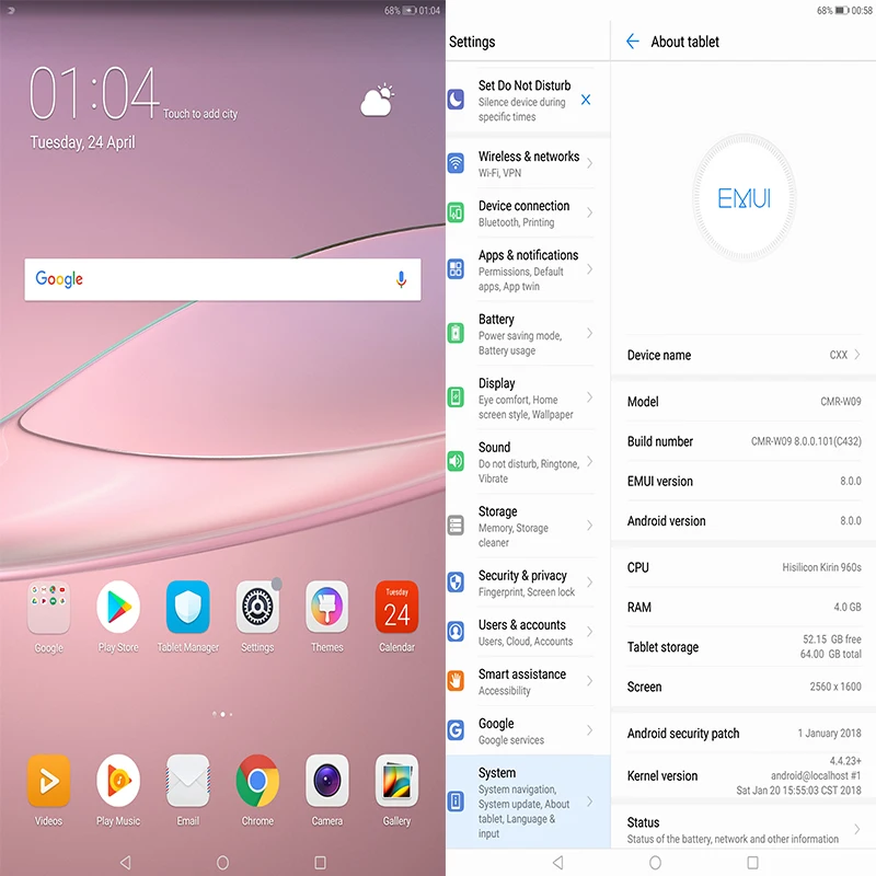 Huawei Mediapad M5 10 8 дюймов 2K 4GB 64GB wifi планшетный ПК Kirin 960s Восьмиядерный распознавание