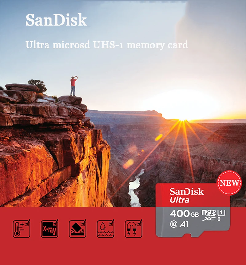 Двойной Флеш-накопитель SanDisk Ultra микро-sd карты 100 МБ/с. 400 Гб 256 ГБ 200 ГБ 128 Гб 64 Гб MicroSDXC карты памяти 32 Гб оперативной памяти, 16 Гб встроенной памяти, microSDHC UHS-I Class10 слот для карт памяти