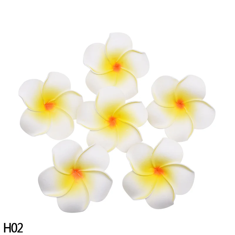 H02 10 шт. 5/6/7/8/9 см Плюмерия мыло ФРАНЖИПАНИ цветок искусственного шелка поддельное Яйцо цветок для Свадебная вечеринка дома украшения для самодельного изготовления - Цвет: H02