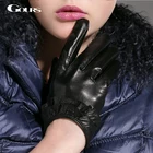 Женские зимние перчатки Gours, черные перчатки из натуральной козьей кожи, для вождения, GSL012, 2019