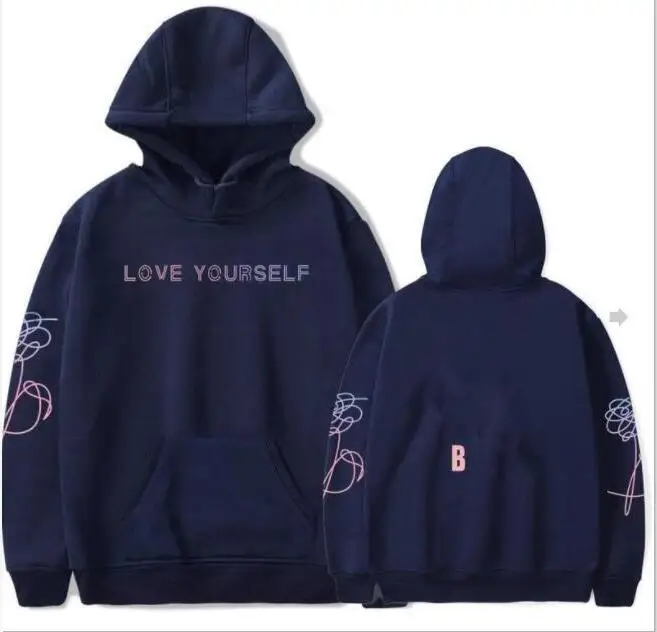 Navy Rainbow Logo Женские толстовки с капюшоном LOVE - Цвет: Navy Rainbow Logo