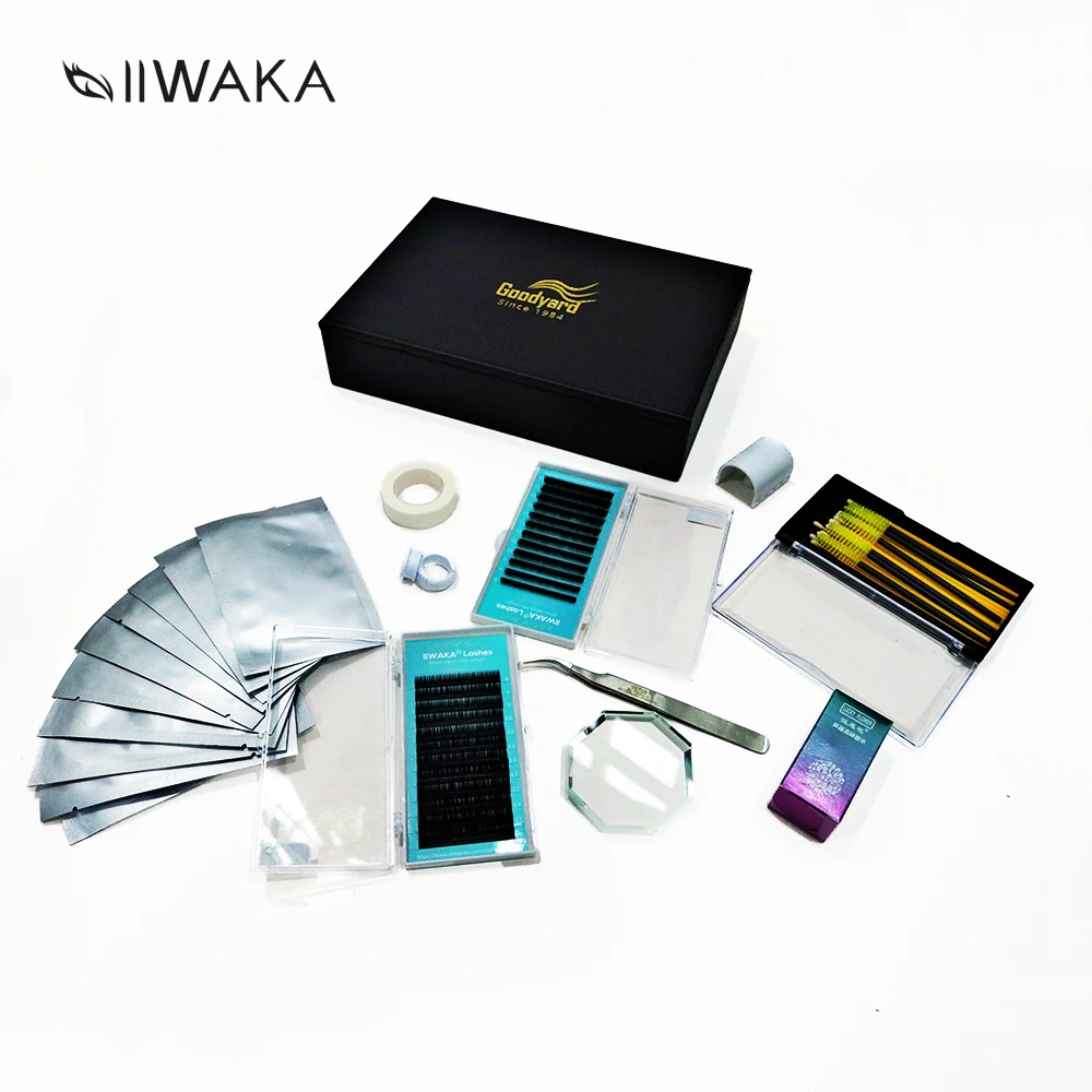 IIWAKA роскошный кожаный многоцелевой ящик для ресниц с косметическим зеркалом