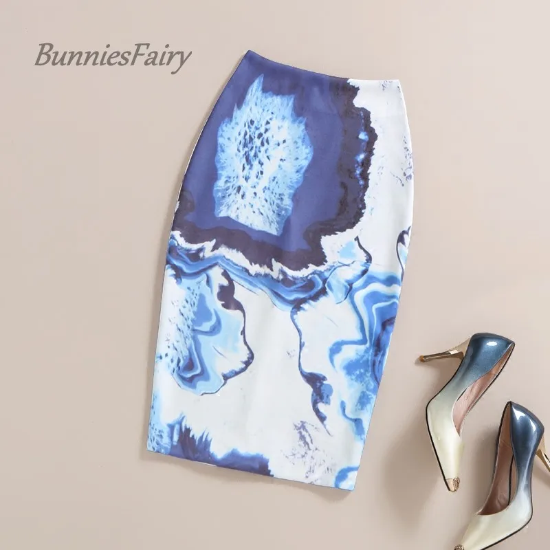 Женская юбка карандаш с завышенной талией и цветочным принтом|pencil skirts sale|pencil