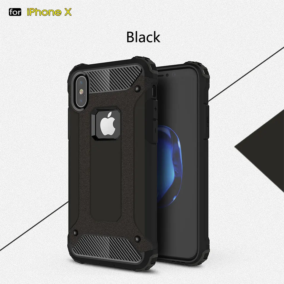 Задняя Броня чехол для iPhone 7 8 6 S Plus антидетонационный телефонные чехлы 5 5S SE X