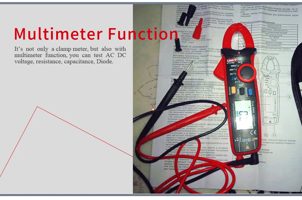 UNI-T UT210E True RMS мини Цифровые токовые клещи AC/DC напряжение Авто Диапазон VFC емкость Бесконтактный мультиметр диод