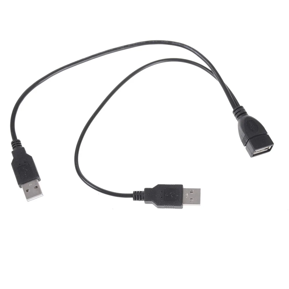 Черный Удлинительный кабель 20 см USB 1 разъем на 2 разъема хаб для передачи данных