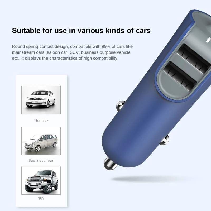 Baseus 3 в 1 USB Автомобильное зарядное устройство QC 0 Быстрая зарядка для iPhone samsung Xiaomi