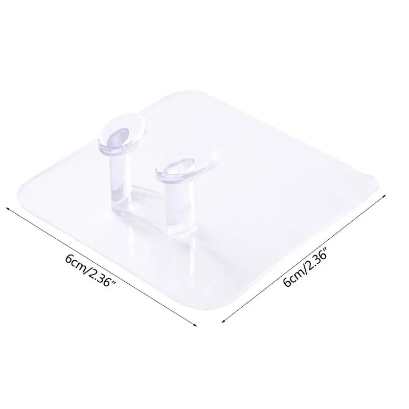 

OOTDTY 5pcs Wall Storage Hook Power Plug Socket Holder Transparent Adhesive Hanger Shaving Razor Rack Home Office Bathroom