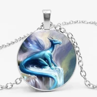 western dragon ice snow blue dragon pendant necklace jewelry necklace send a friends gift photo private order