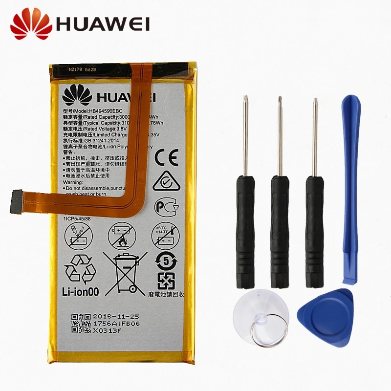 Huawei оригинальная замена Батарея HB494590EBC для huawei Honor 7 Glory PLK-TL01H ATH-AL00 PLK-AL10 телефон Батарея 3000 мА-ч