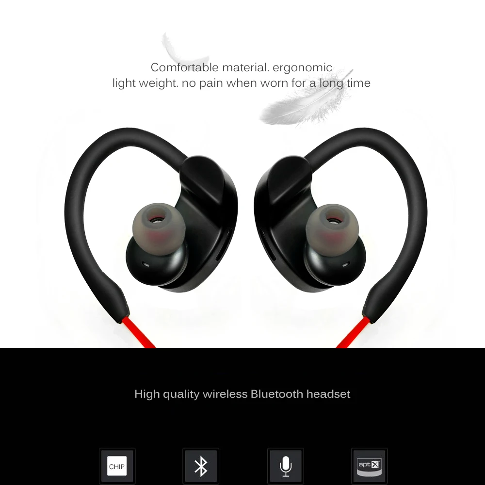 Bluetooth спортивные стереонаушники, водонепроницаемые наушники-вкладыши, беспроводные наушники-вкладыши, гарнитура с микрофоном для телефона