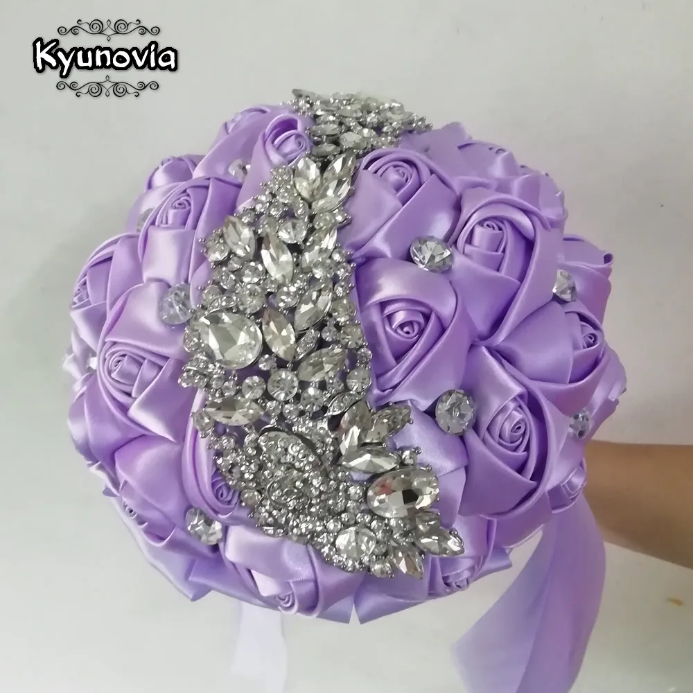 Kyunovia Кристалл Букеты Свадебные красный брошь букет свадебные аксессуары невесты Искусственный Свадебные цветы Свадебные букеты FE8