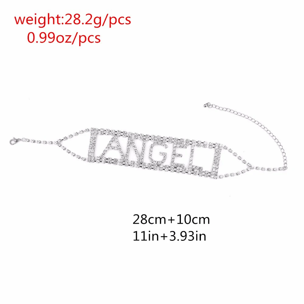 2020 Rhinestone Crystal Choker Necklace for Women New ANGEL Maxi Statement Necklaces Collier Fashion Chain Body Jewelry | Украшения и