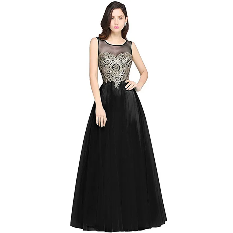 

Party Dress Black Blue Sleeveless Long Sexy Dress 2019 New Spring Summer Elegant Office Fairy Mesh Dress Vestido Feminina LD755