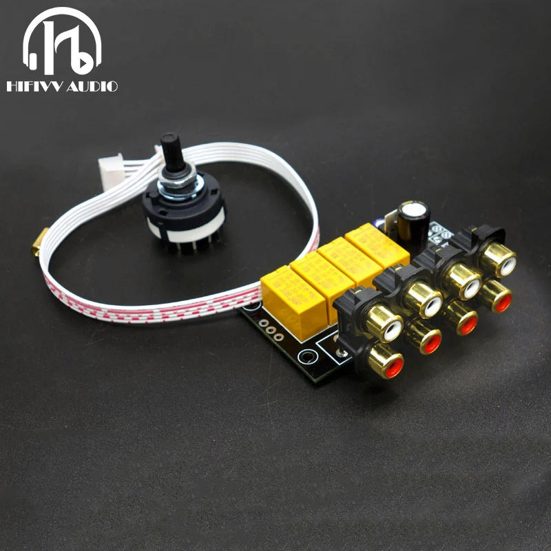 Hifi аудио 4 пары RCA вход селектор источника звука для аудио предусилитель питания набор усилителей «сделай сам» собранная плата 4 способа в 1 выход