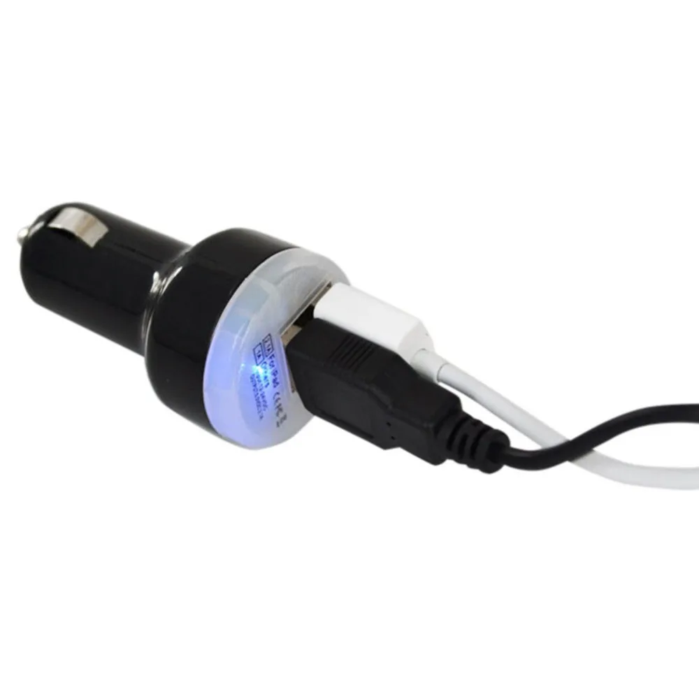 Универсальное автомобильное зарядное устройство 2.1A/1A с двумя usb портами 2 порта