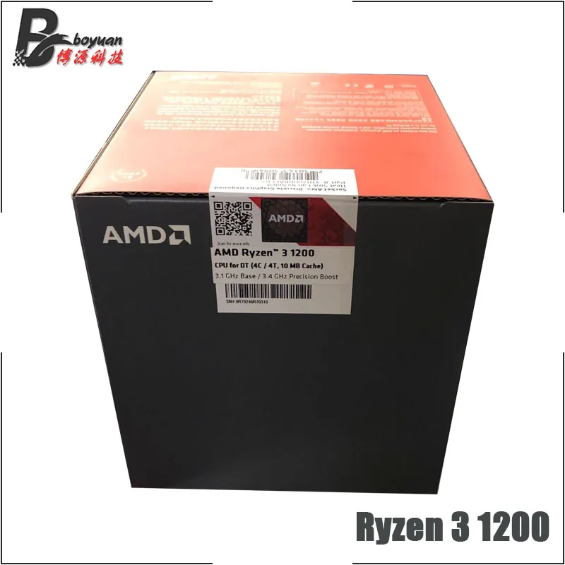 Четырехъядерный процессор AMD Ryzen 3 1200 R3 1 ГГц четырехъядерный L2 = 2 м L3 8 65 Вт YD1200BBM4KAE