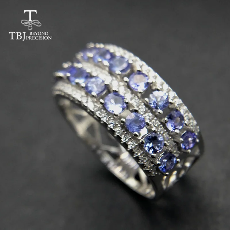 TBJ 100% натуральный синий циркониевый драгоценный камень роскошное и классическое