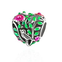 hpxmas wholesale 5pcslot geometry crown brass green plant fashion metal space beads for jewelry charm fit bracelet h30
