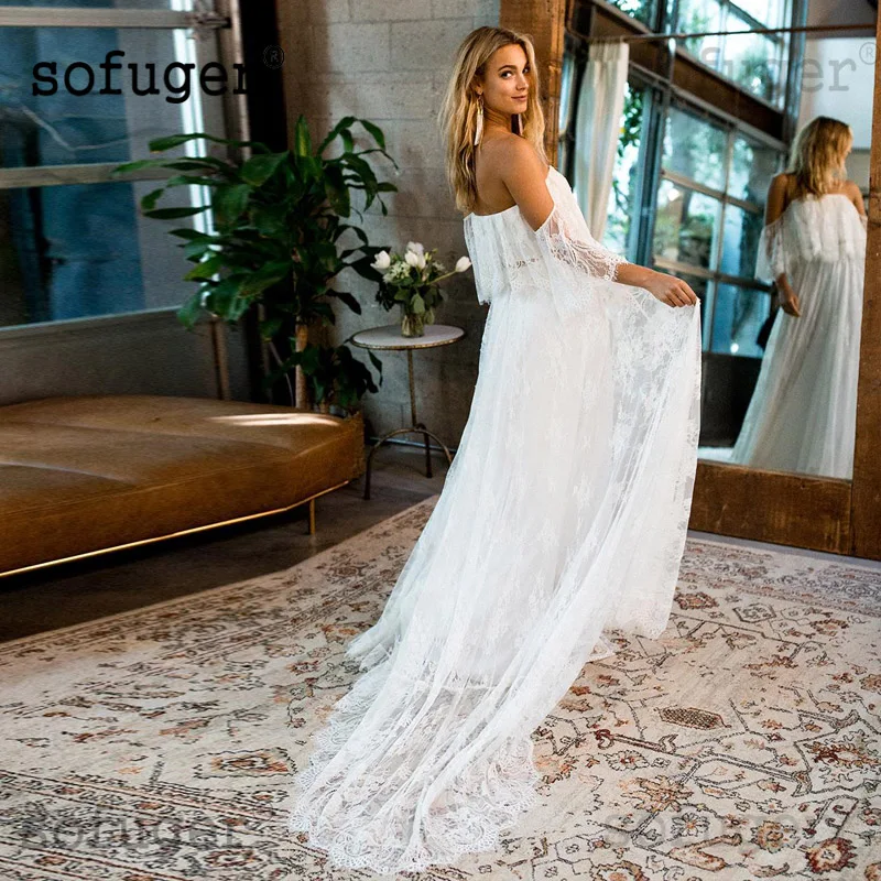 Летнее кружевное элегантное платье с пышными рукавами для беременных и