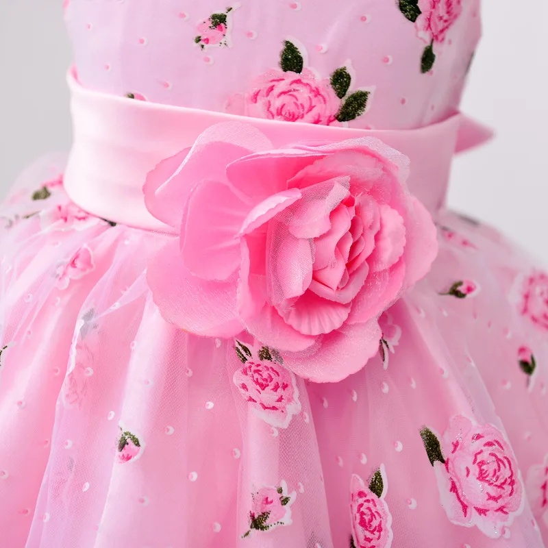 Berngi Flower Girl Dress A-line Lining Cotton Summer Princess Wedding Birthday Party Dresses For Size 3-8 Years | Детская одежда и