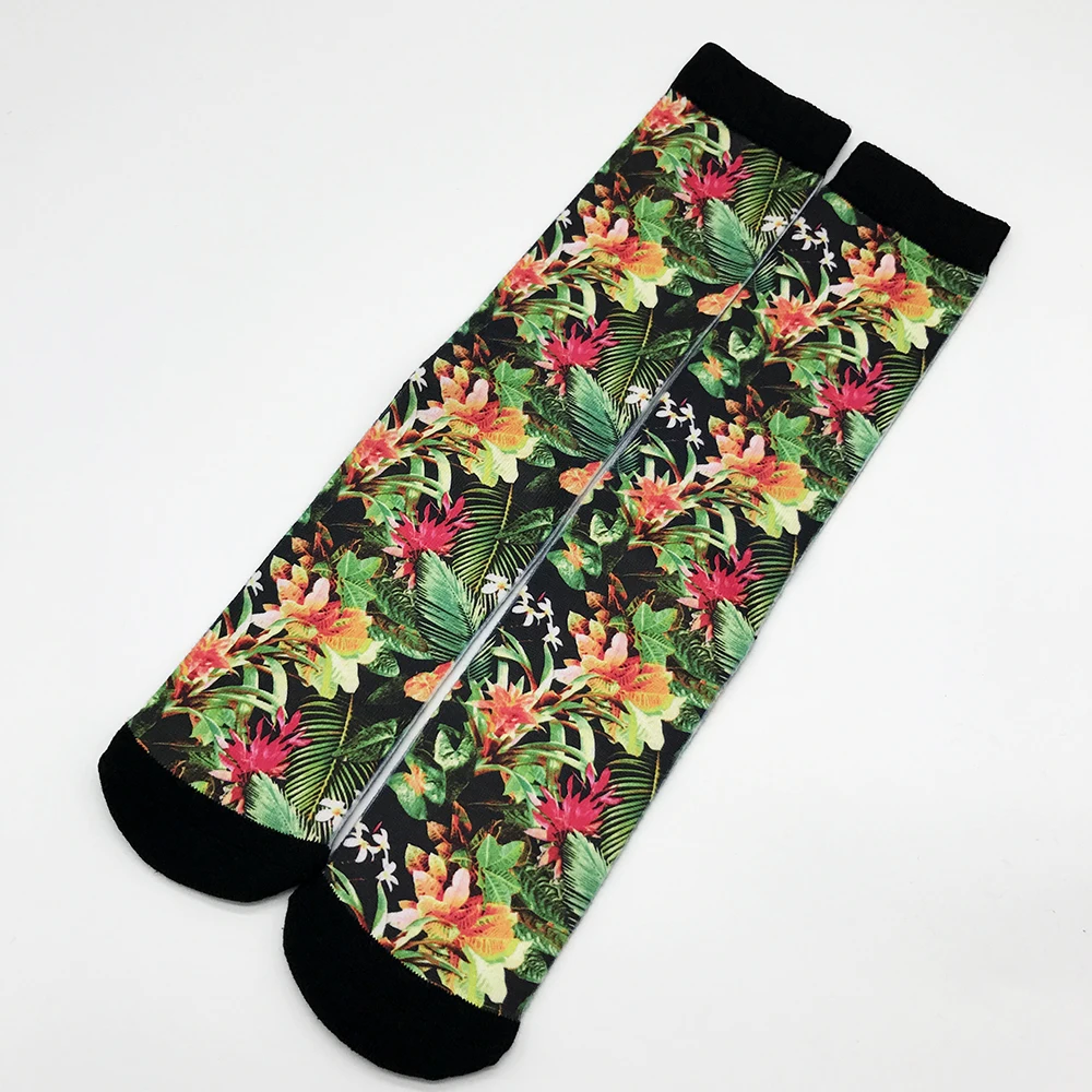 Мужские и женские модные забавные носки с тропическим цветочным принтом 2020 3d 200