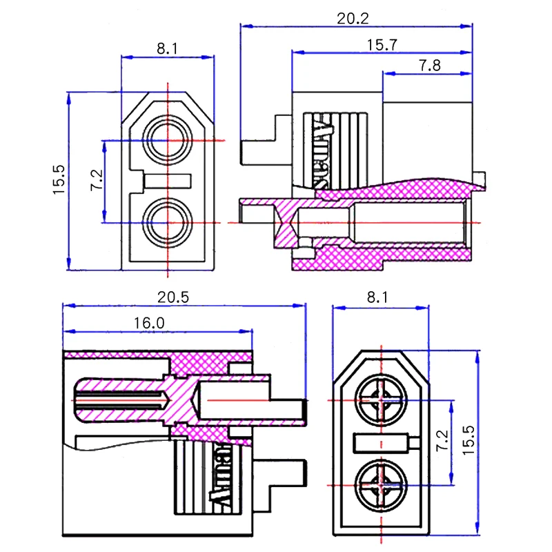 5 пар аксессуары для летательных аппаратов и дронов Rc Xt60 Xt 60 3 мм позолоченная Пуля