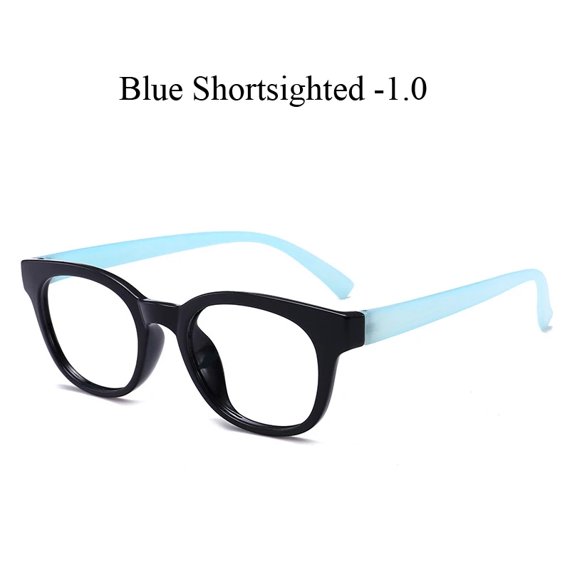 blue myopia 1.0 Zilead ультралегкое TR90 круглое готовое стекло для близорукости для женщин и мужчин близорукое с диоптрией-1.0to-4,0 - Цвет оправы: blue myopia 1.0
