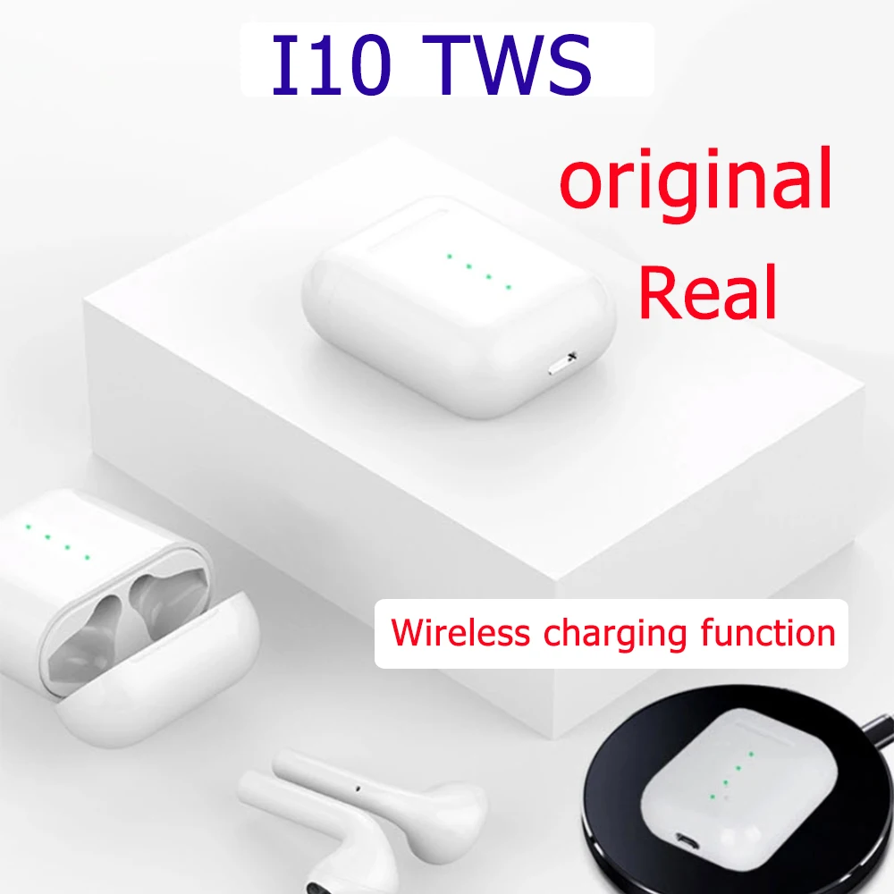 I10 наушники вкладыши TWS с оригинальным натуральным лисьим мехом беспроводным