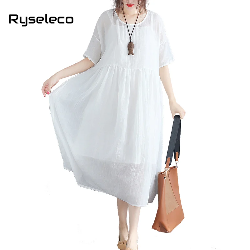 

2018 New Summer Style Sexy Women Long Dresses Ladies Vintage Plus Size Loose Big White 2pcs Set Twinset Beach Boho Maxi Vestidos
