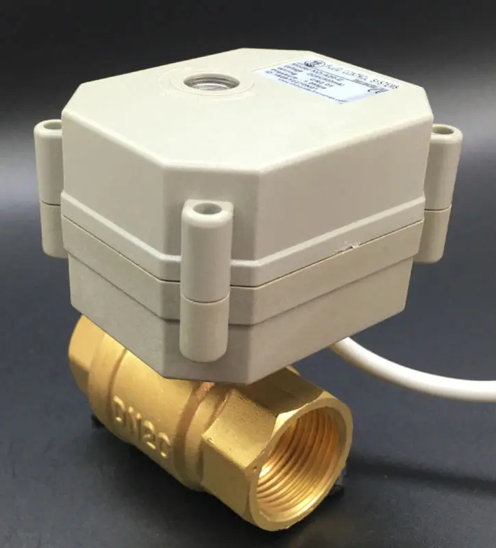 BSP/NPT 3/4 ''латунь Электрический кран DC12V 2 Way DN20 полный Порты и разъёмы моторизованный шаровой клапан с индикатором положения ce ip67