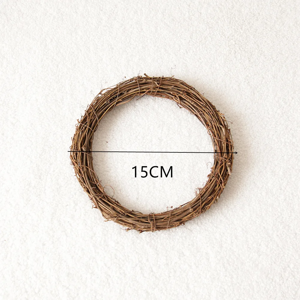 15 cm 1 шт. ротанг венок-гирлянда 15/20/25/30 см самодельный венок вечерние Свадебные украшения для Рождественская гирлянда год украшение дома - Цвет: 15 cm