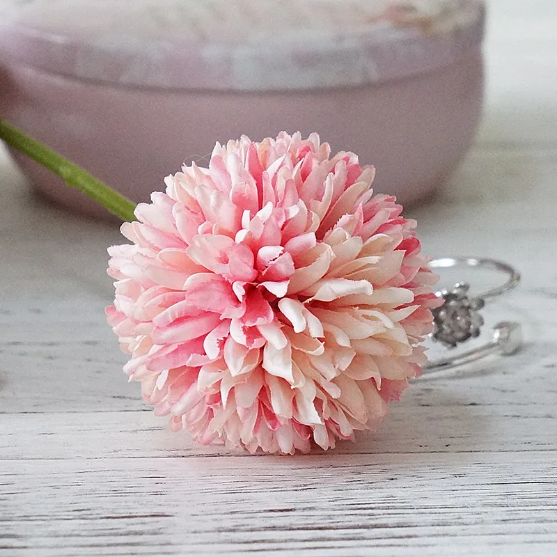 Rose red Одуванчик, колючий шар, маленький помпон, искусственный цветок, Одуванчик, сделай сам, для дома, свадьбы, фотосъемки, Рождественский Декор - Цвет: Rose red