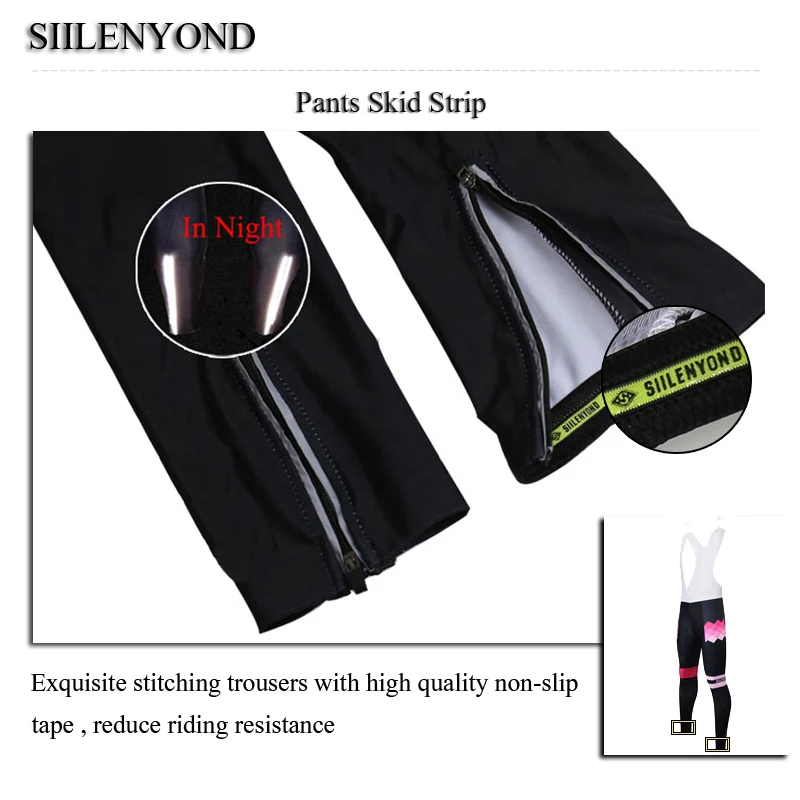 

Siilenyond Pro Women Cycling Bib Pants With Coolmax 3D Gel Pad MTB Bike Cycling Bib Tights Bicycle Trousers Ciclismo Pantalones