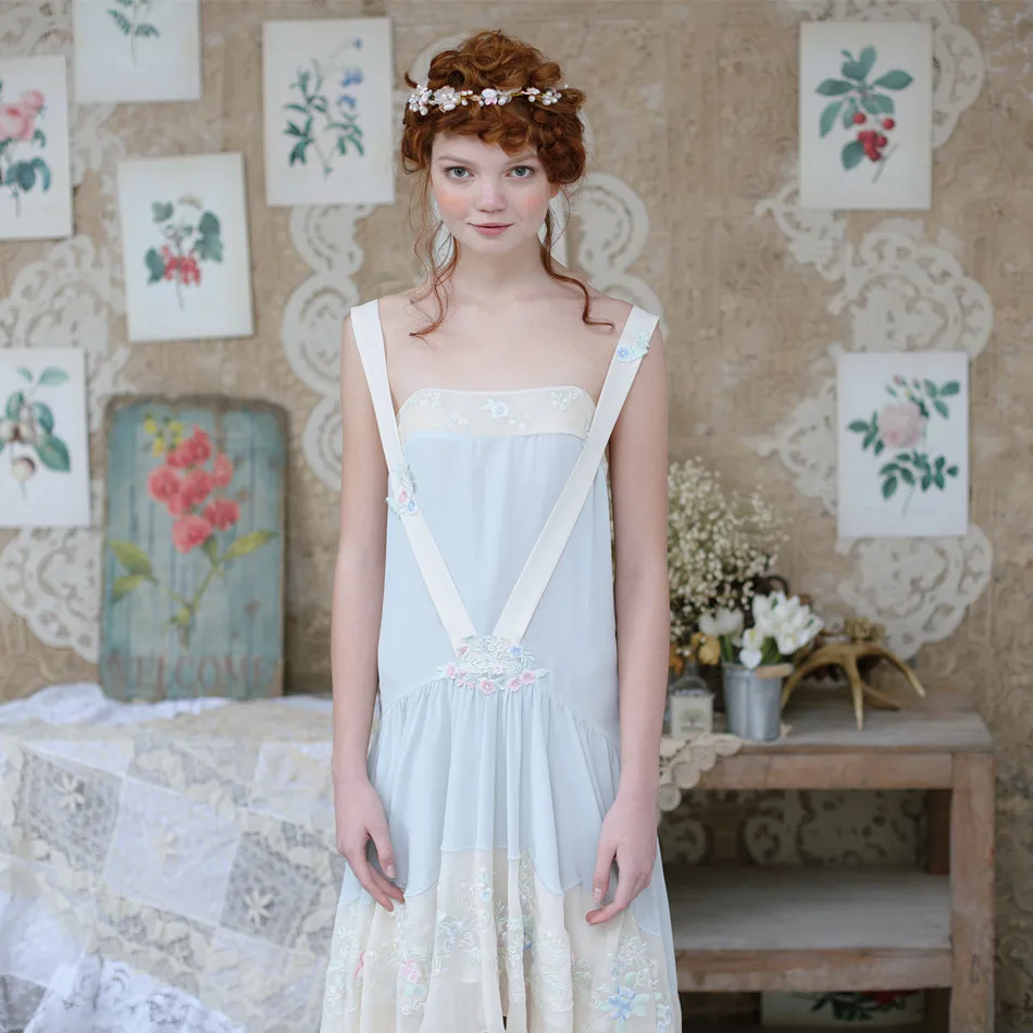 Женское шифоновое платье с вышивкой на бретелях|chiffon dress|designer dressdress designer |
