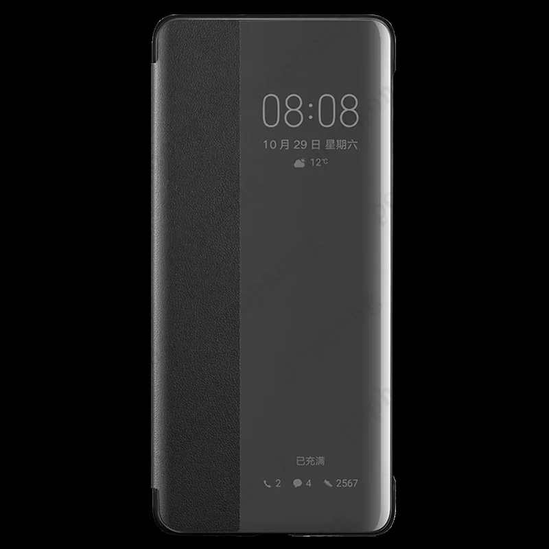 Black Официальный huawei P30 Pro Чехол с зеркальным окном и функцией пробуждения/сна чехол с откидной крышкой для huawei P30 чехол Smart View чехол - Цвет: Black