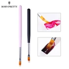 Градиентная акриловая кисть, УФ-гелевая ручка для рисования, розовая, черная деревянная ручка, инструмент для дизайна ногтей