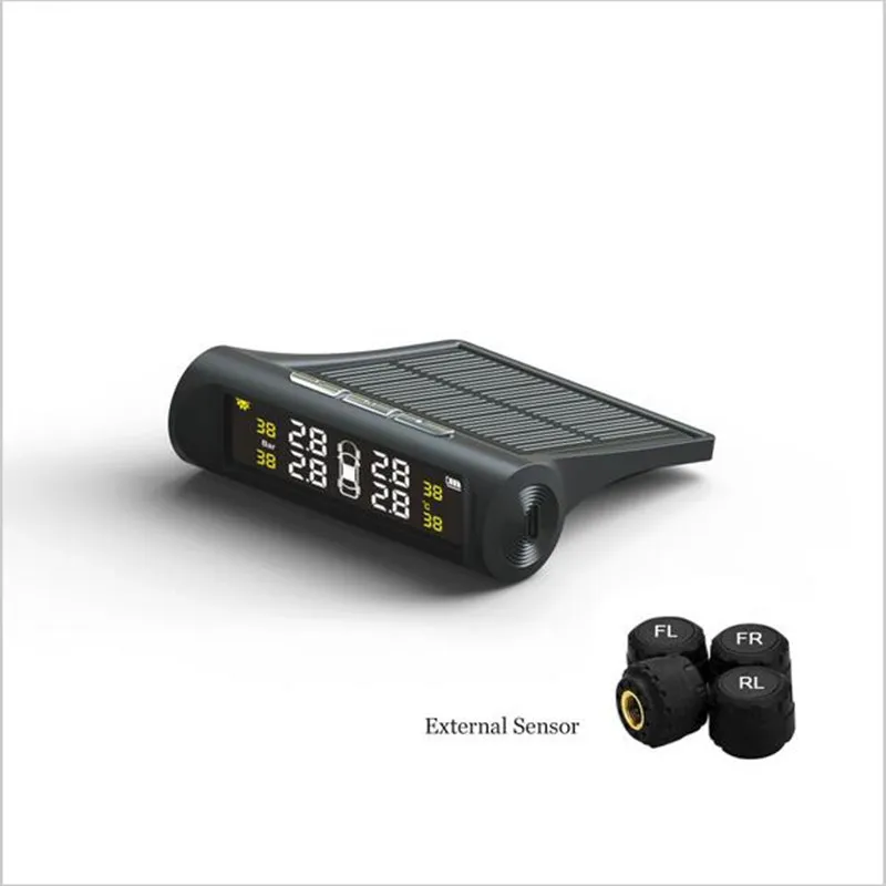 CZS умный автомобиль TPMS система контроля давления в шинах Солнечная энергия зарядка цифровой ЖК-дисплей Авто Охранная сигнализация s