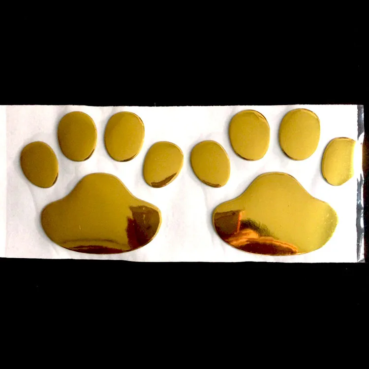 YELLOW Крутая наклейка на автомобиль Дизайн лапа 3D животное собака кошка медведь ноги печатает следы 3M наклейки на автомобиль серебро золото Красный - Цвет: YELLOW
