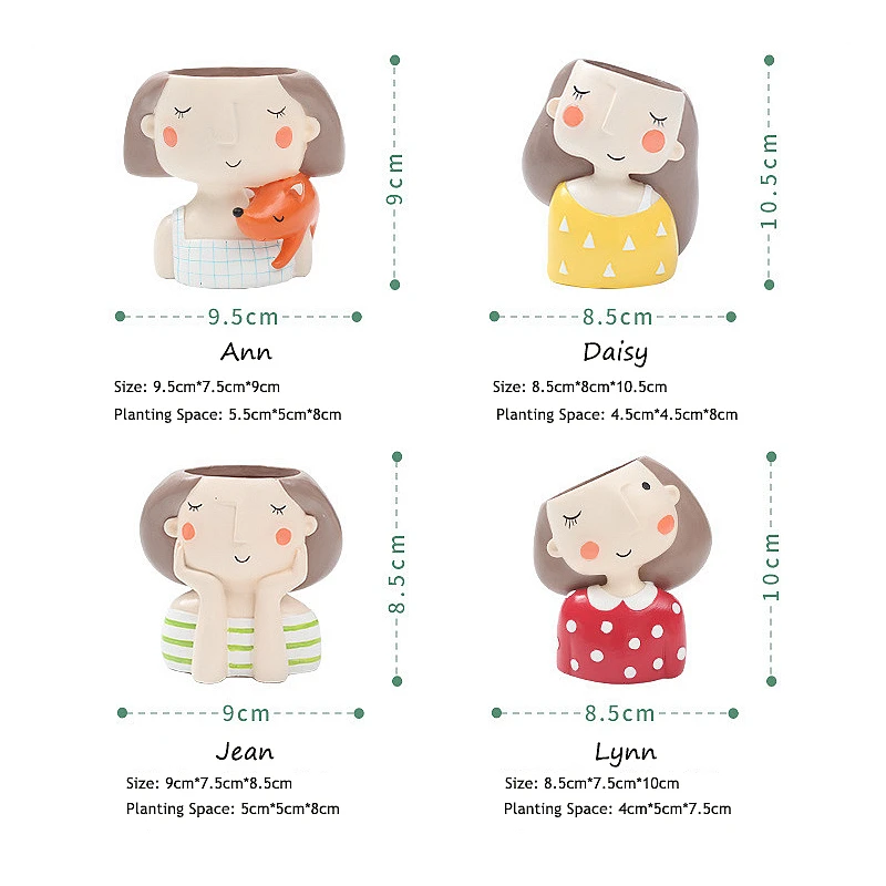 Набор цветочных растений для девочек 4 шт. креативные цветочные горшки