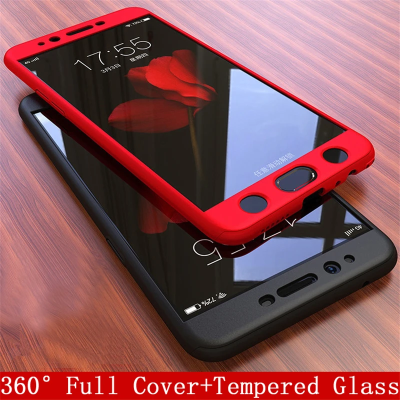 360 Full Cover Hybrid Case And Tempered Glass For Samsung J6 2018 J7 J5 J3 Pro 2017 Phone Galaxy J2 2016 DYee |